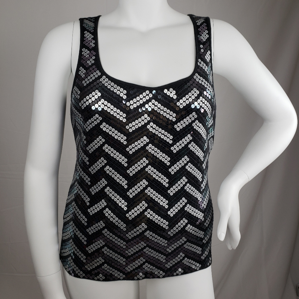 Michael Kors Sleeveless Sequenced Dress Top  Sz L